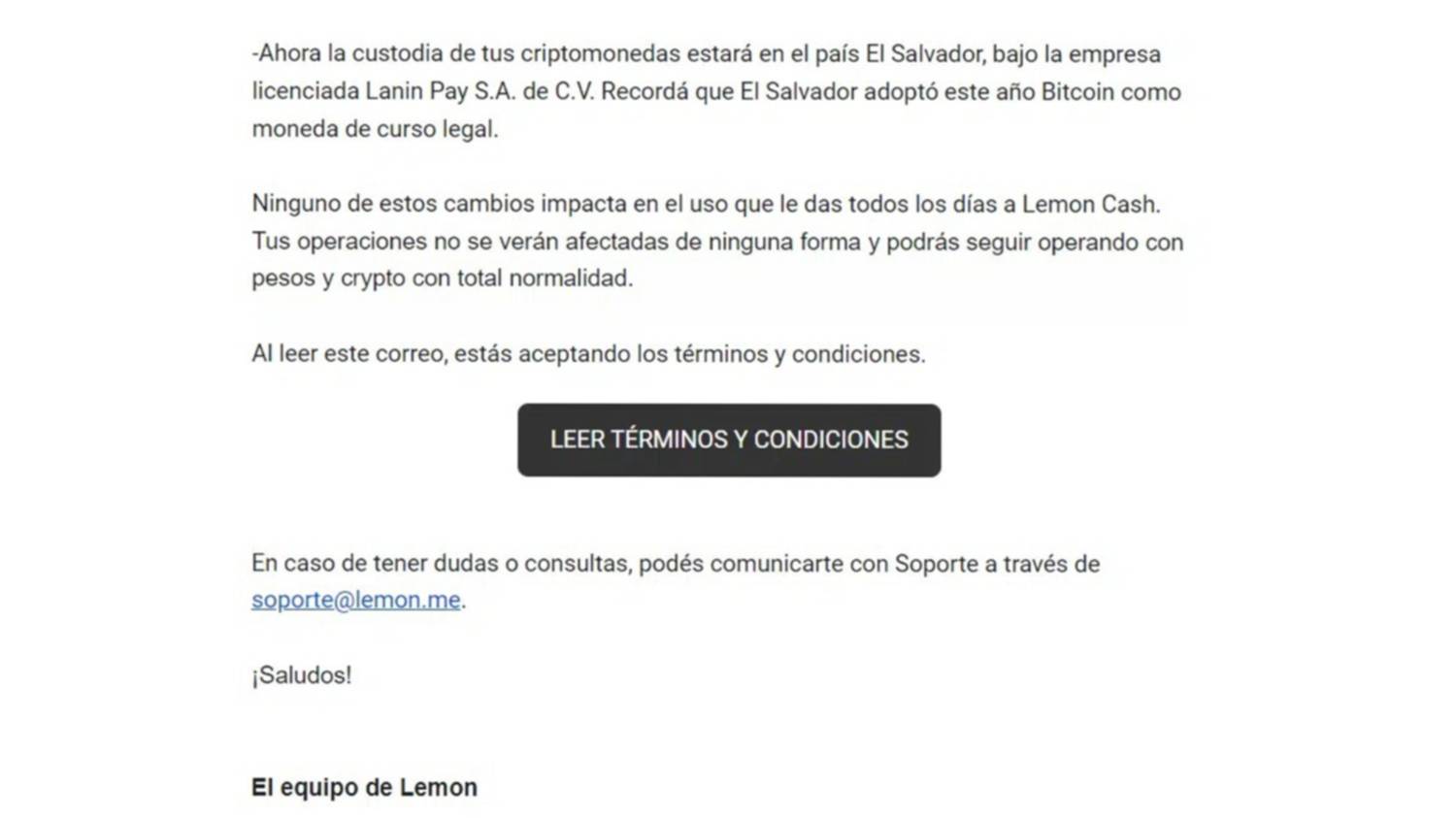 Lemon Cash se muda a El Salvador y AFIP no podrá acceder a su base de